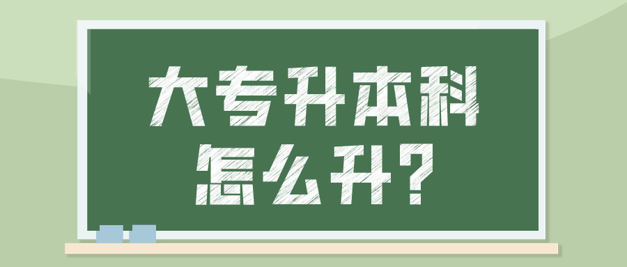 大专升本科怎么升?